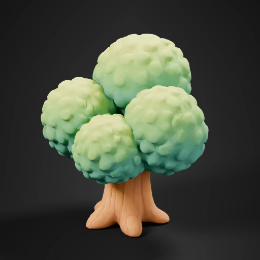 Stylized Green Bushy Tree