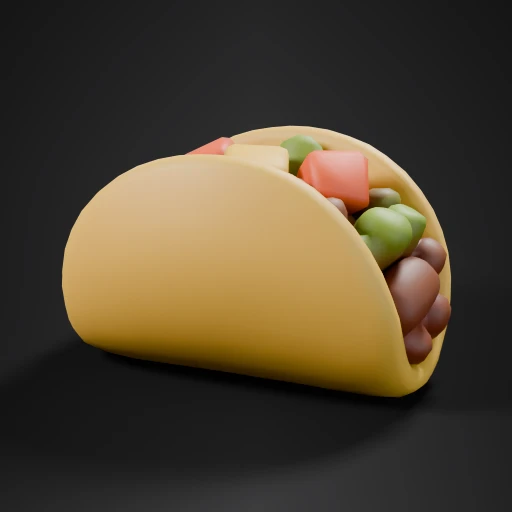 Cartoon Taco Filled With Beans
