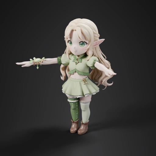 Chibi Elf Girl T-Pose