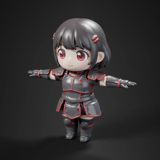 Chibi Anime Girl Knight (Remeshed)